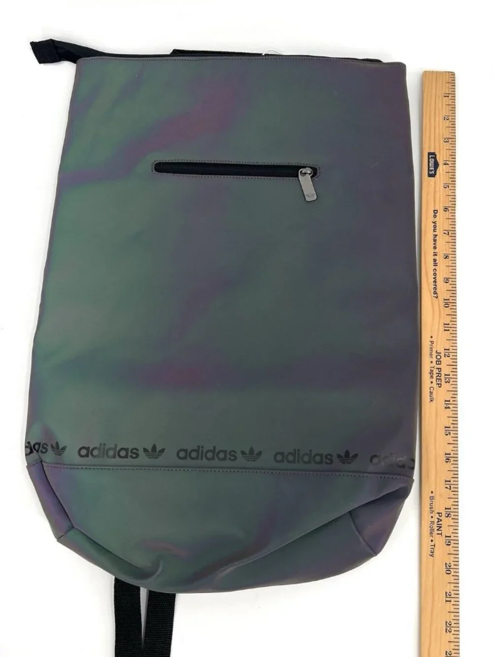 Adidas Top Load Reflective Backpack In An Oil Slick Colorway New